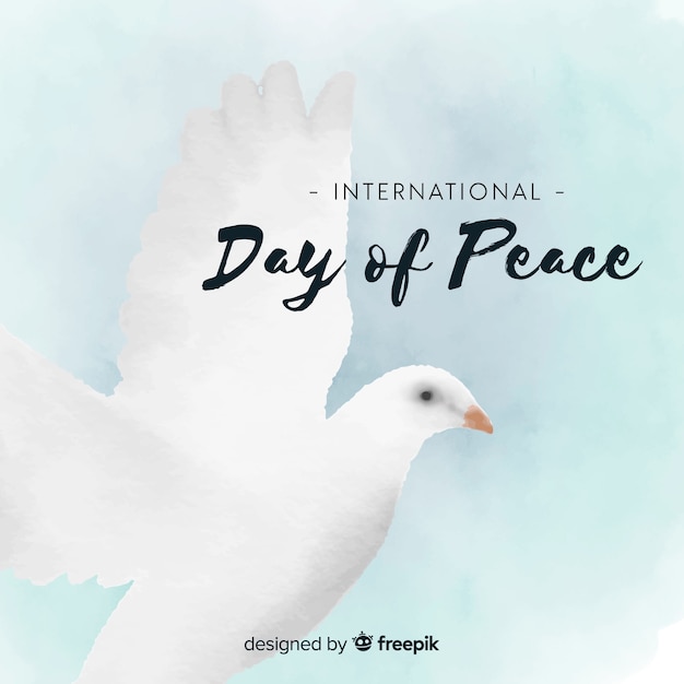 Beautiful peace day background with dove