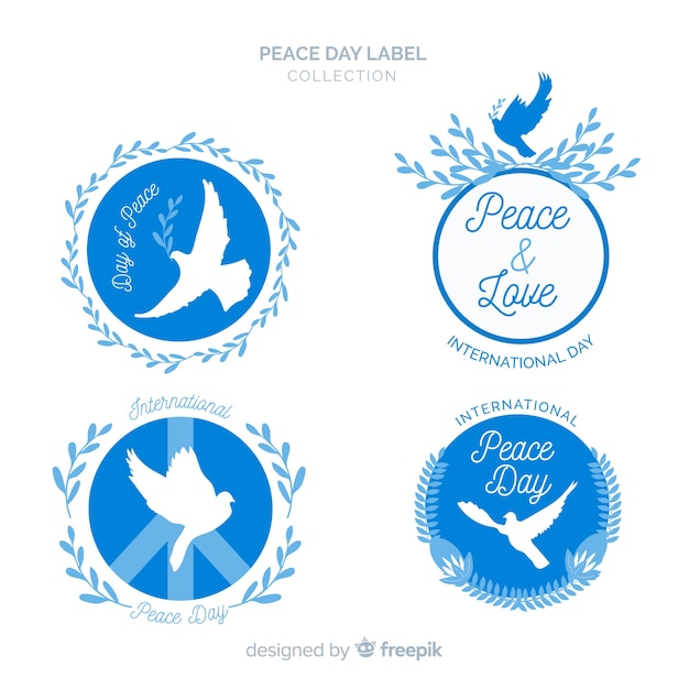 Vettore gratuito belle etichette per la giornata della pace