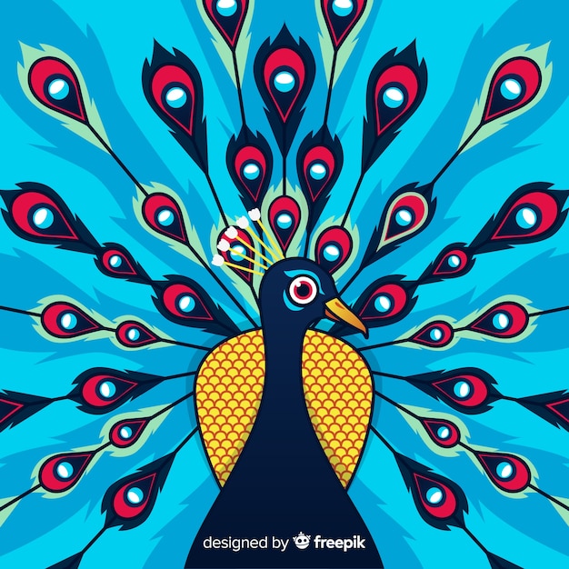 Free vector beautiful peacock background