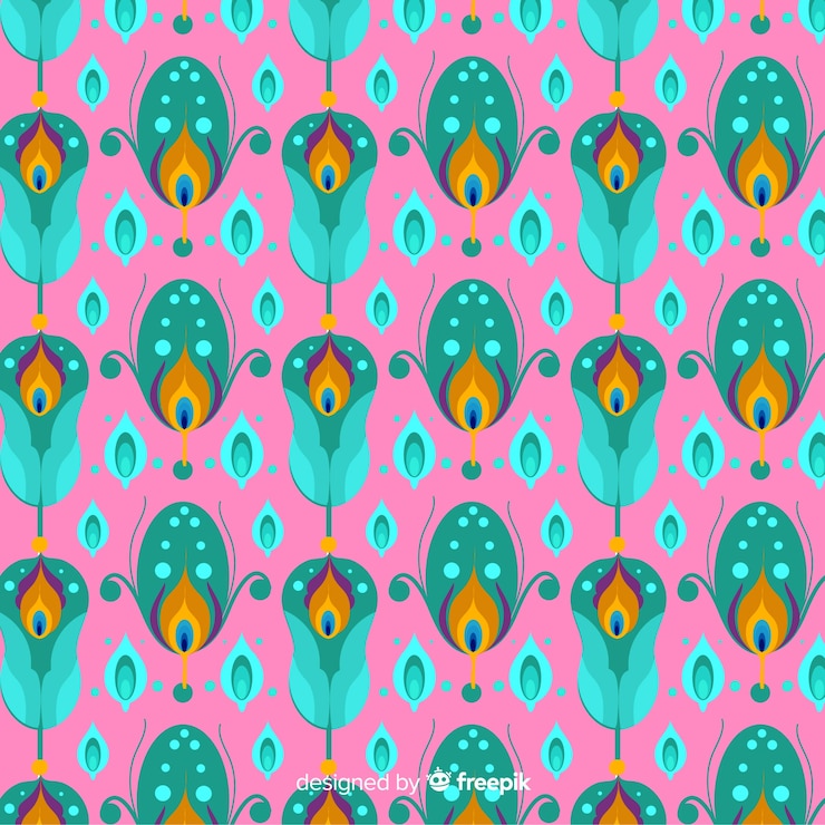 Free Vector beautiful peacock feather pattern
