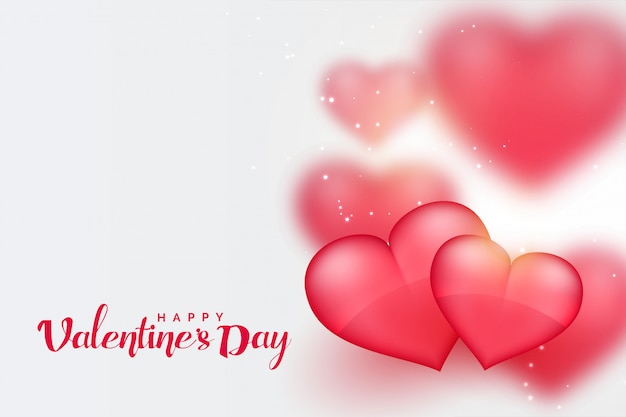 Beautiful pink 3d hearts valentines day background