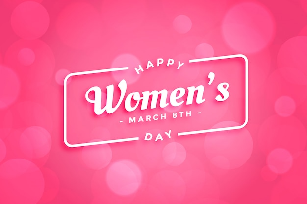 Beautiful pink happy womens day greeting card