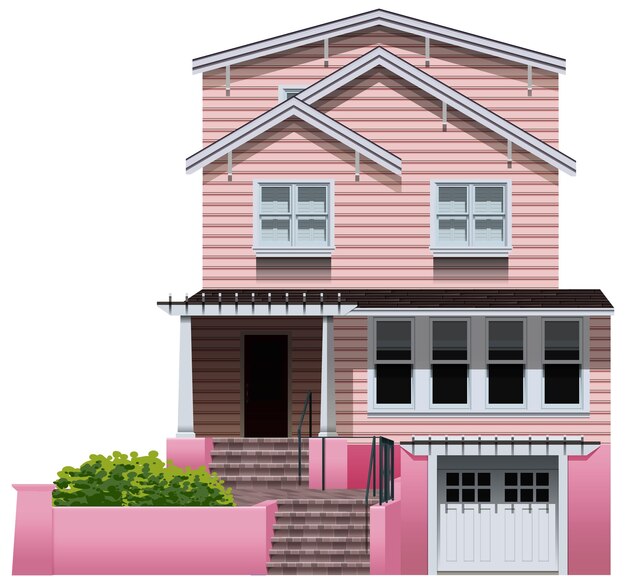 A beautiful pink house