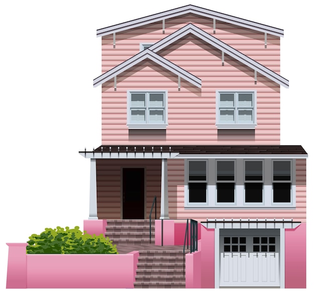 A beautiful pink house