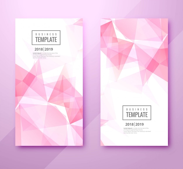 Beautiful polygon business template set design