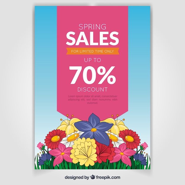 Beautiful poster template for spring sales