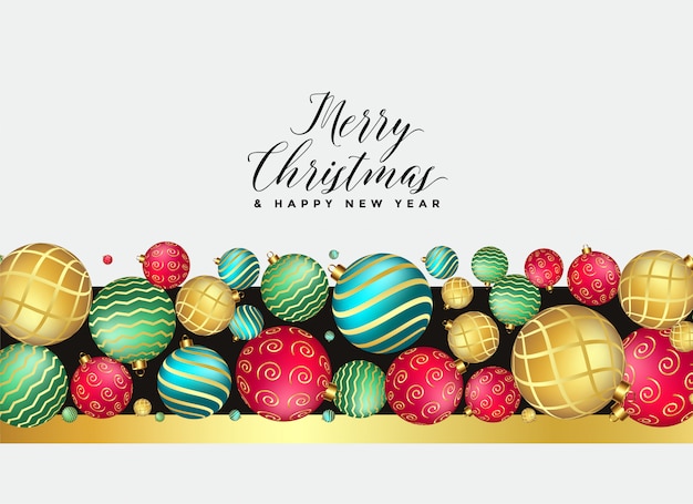 Free vector beautiful premium christmas balls decoration background