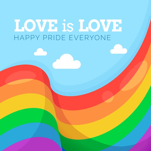 Free vector beautiful pride day flag concept