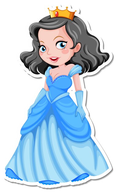 Beautiful princess cartoon character sticker