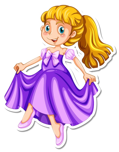 Beautiful princess cartoon character sticker