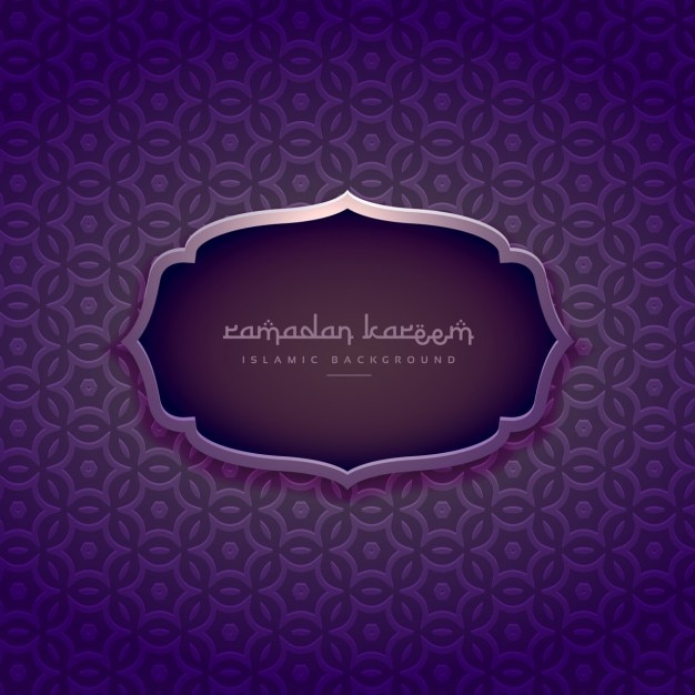 Free vector beautiful purple ramadan kareem background