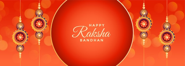 Free vector beautiful raksha bandhan indian festival banner