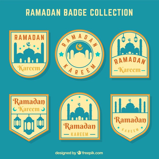 Beautiful ramadan badge collection