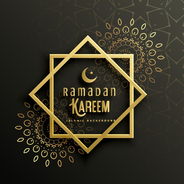 Beautiful ramadan kareem greeting card design with mandala art