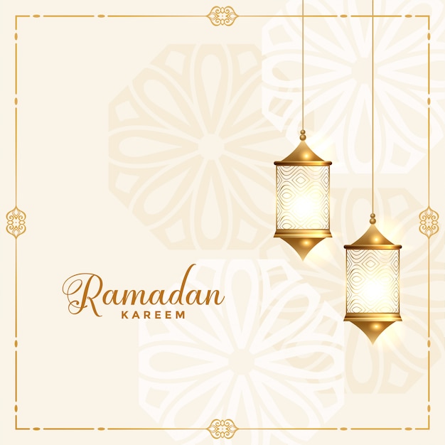 Beautiful ramadan kareem traditional festival card