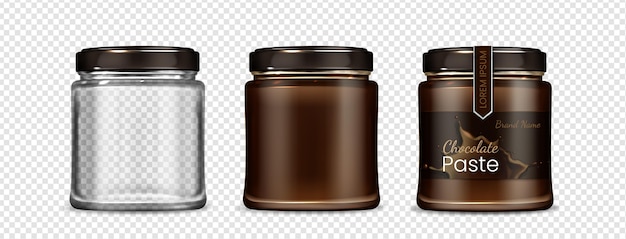 Free vector beautiful realistic jar collection