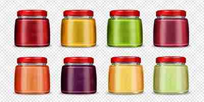 Free vector beautiful realistic jar collection