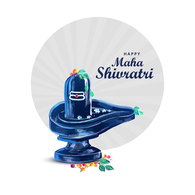 Free vector beautiful realistic lord shiva shivling for maha shivratri card design