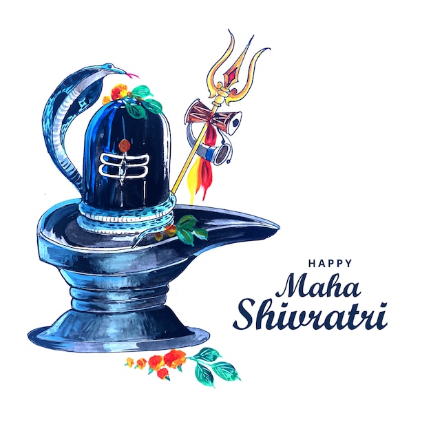 Vettore gratuito bello realistico shiva shivling per il festival maha shivratri