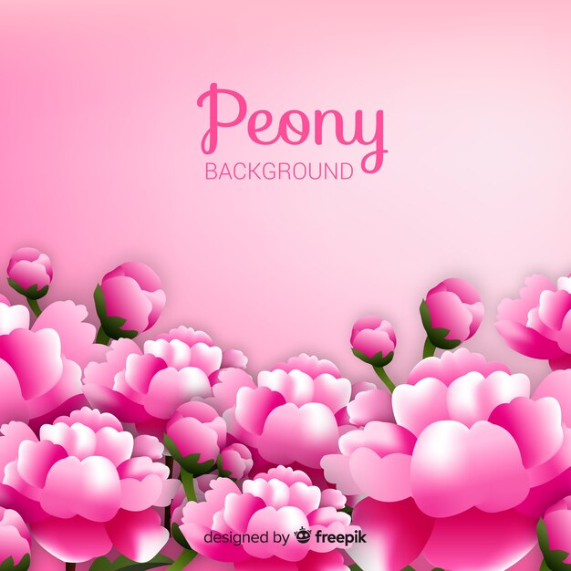 Beautiful realistic peony flowers background