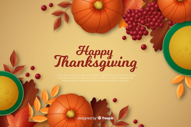 Free vector beautiful realistic thanksgiving background