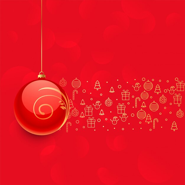 아름 다운 빨간 크리스마스 공 및 기타 요소 장식