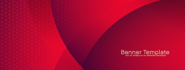 Beautiful red color wave style banner