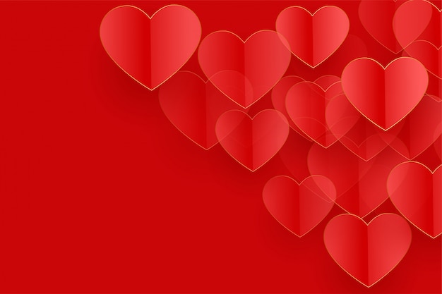 Beautiful red hearts background with text space