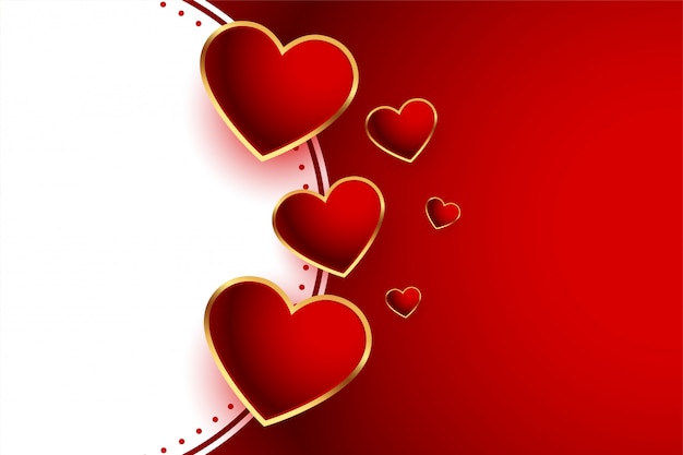 Free vector beautiful red hearts valentines day background