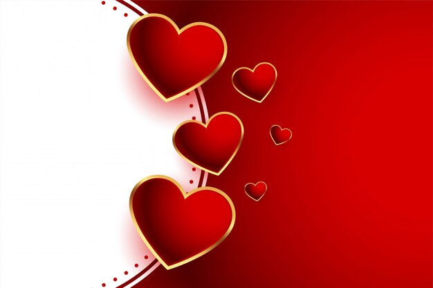 Beautiful red hearts valentines day background