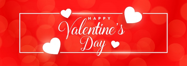 Free vector beautiful red hearts valentines day banner