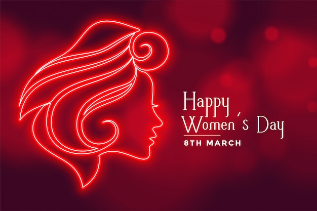 Красивое красное лицо леди для поздравительной открытки счастливого женского дня