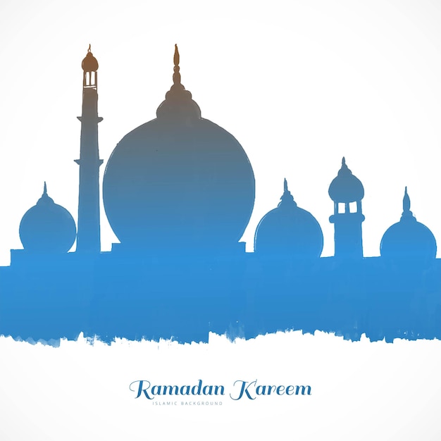 Free vector beautiful religious ramadan kareem islamic festival mosque card design