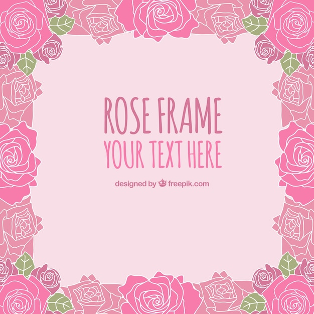 Free vector beautiful rose frame