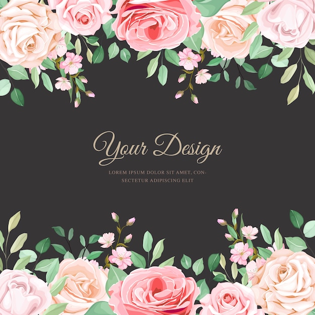 Beautiful roses invitation card template