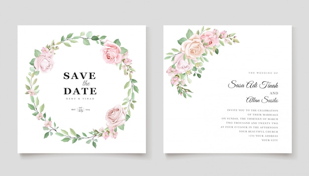 Beautiful roses invitation card template