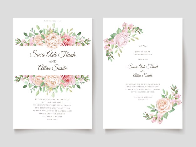 beautiful roses invitation card template