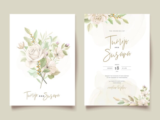 beautiful roses invitation card template