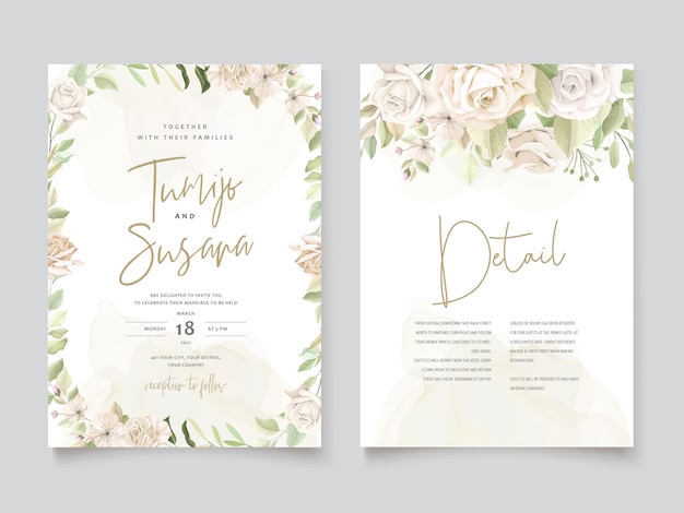 Beautiful roses invitation card template