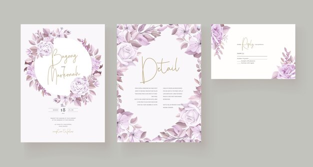 Beautiful roses invitation card template