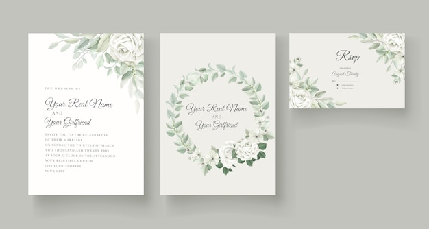 Beautiful roses invitation card template