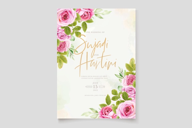 beautiful roses invitation card template