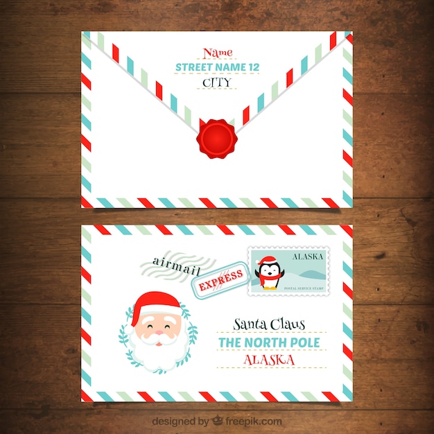 Beautiful santa claus envelope