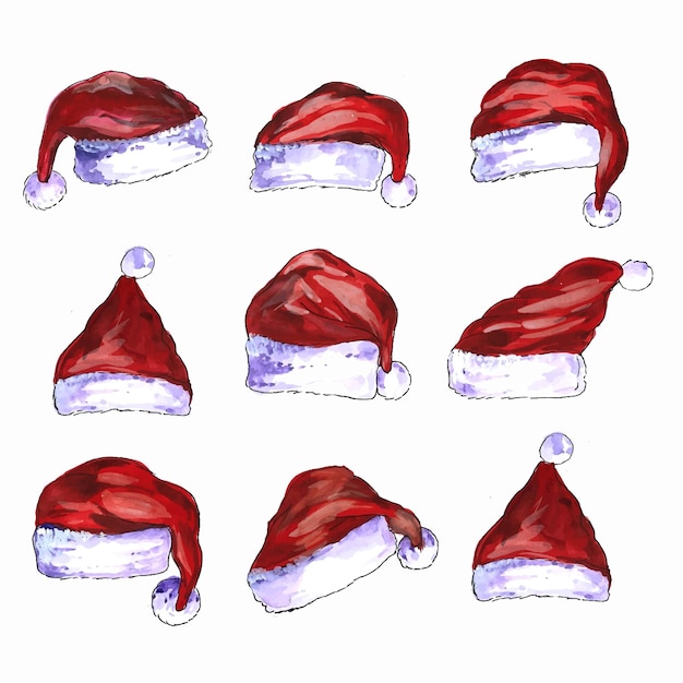 Beautiful santa claus hats set design