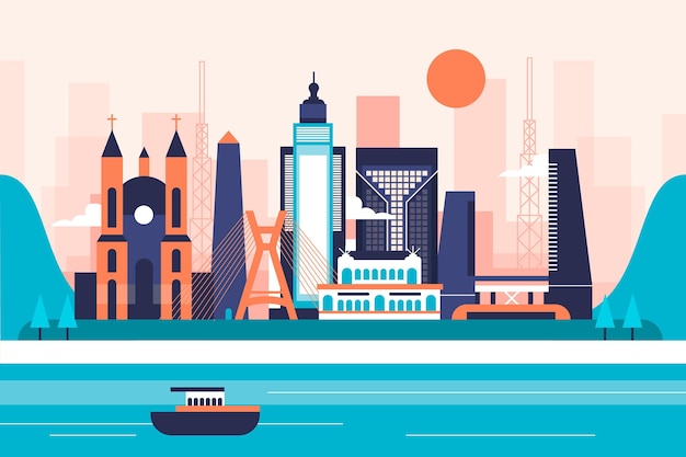 Free Vector beautiful sao paulo skyline