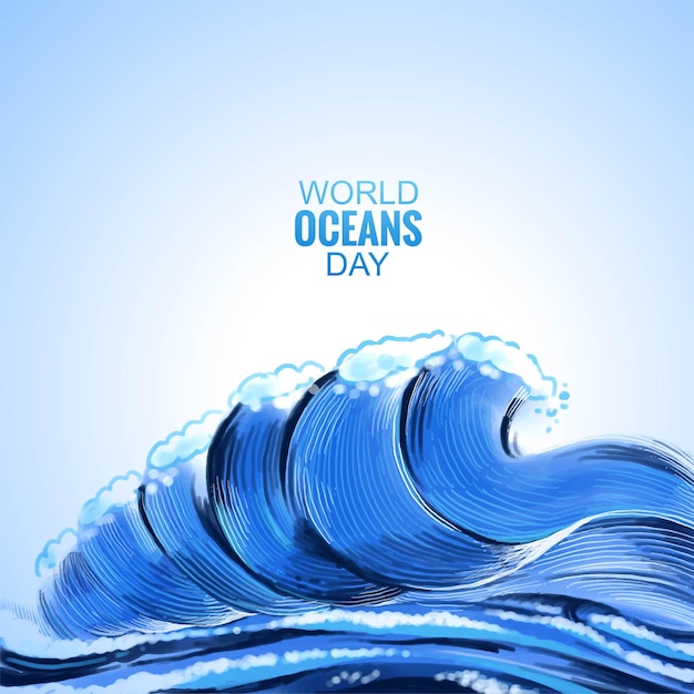 Free vector beautiful sea waves in the ocean background