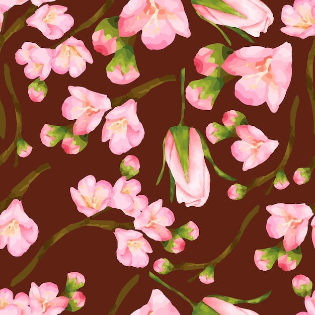 beautiful seamless pattern cherry blossom flower