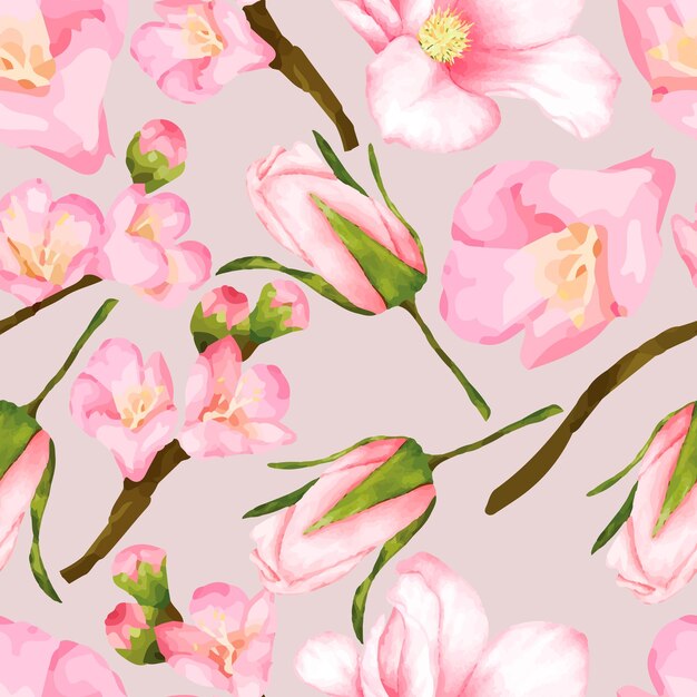 beautiful seamless pattern cherry blossom flower