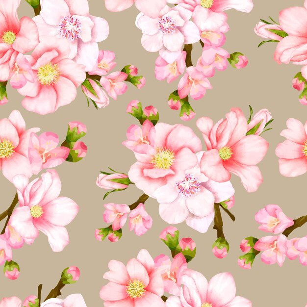 красивый бесшовный узор цветок сакуры