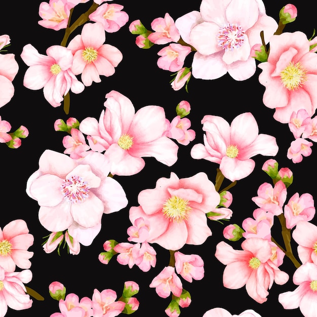 beautiful seamless pattern cherry blossom flower